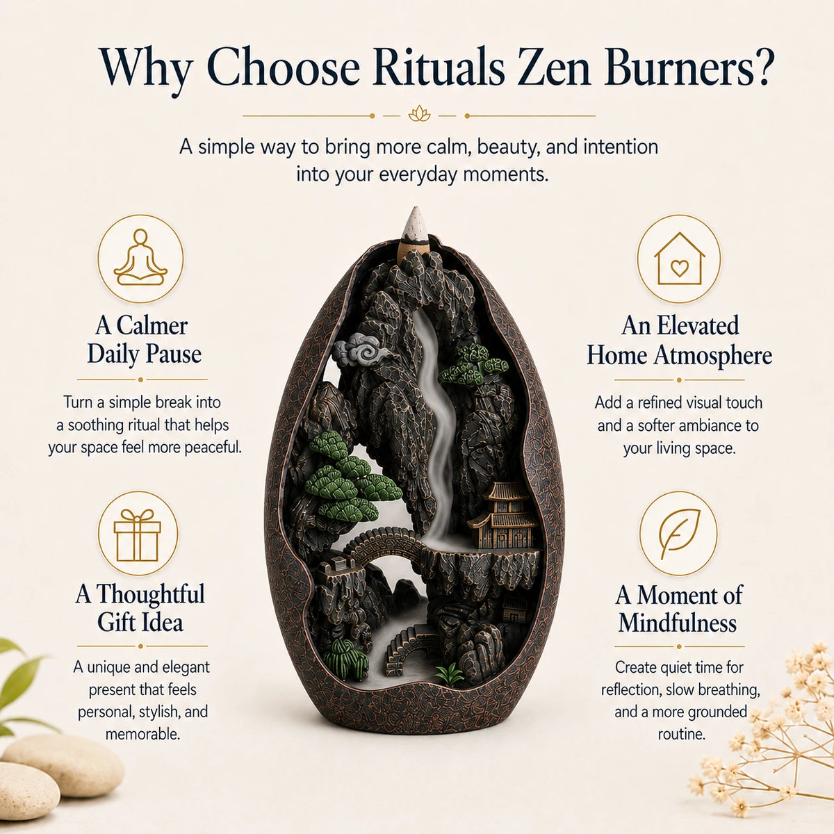 Incense Burner - Temple Waterfall
