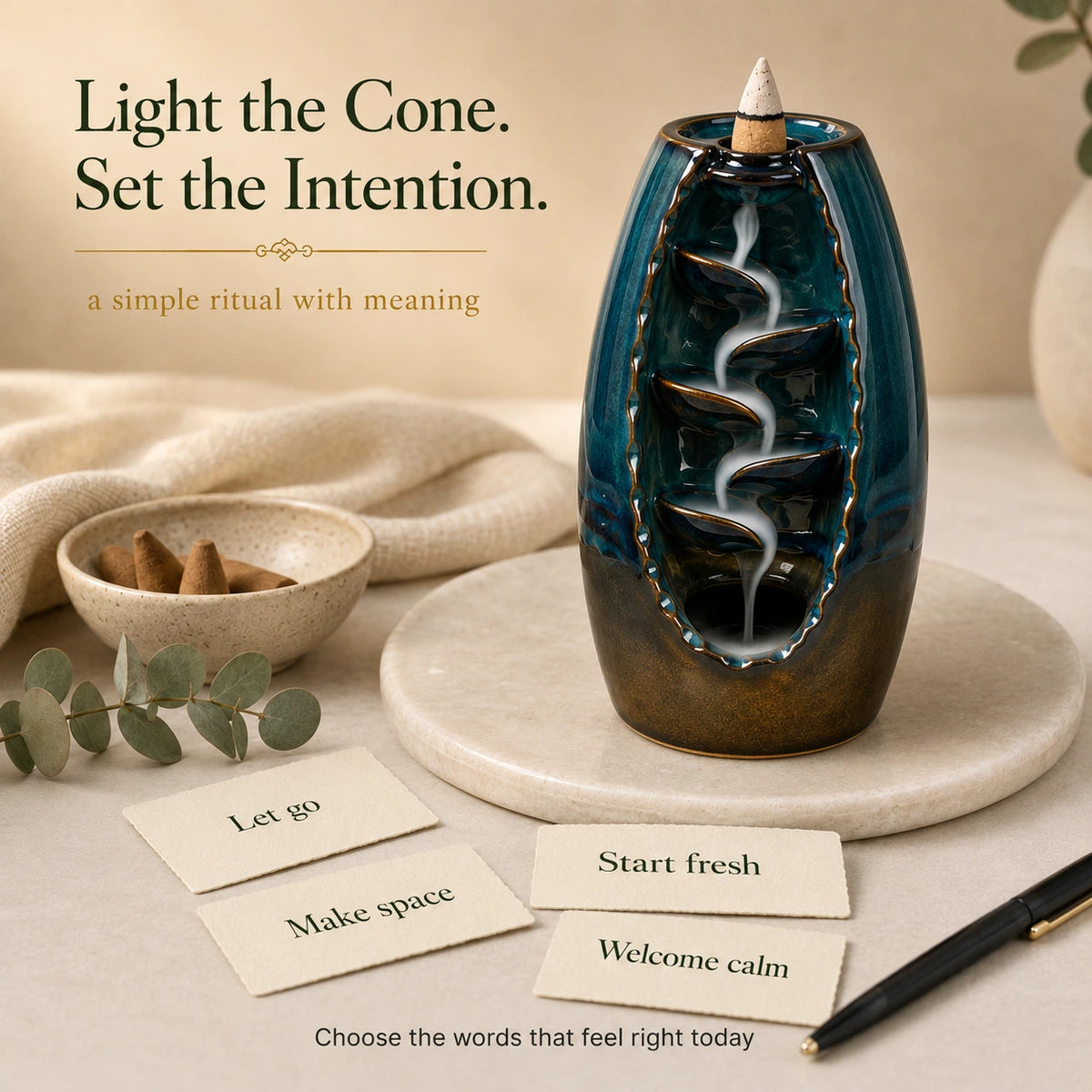 Incense Burner - Azul Waterfall