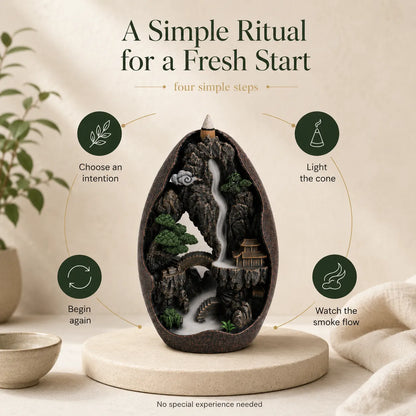 Incense Burner - Temple Waterfall